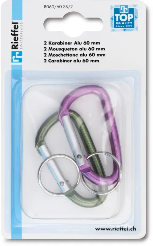 RIEFFEL Schl&uuml;ssel-Karabiner 8060/60 SB/2 60mm 2 St&uuml;ck