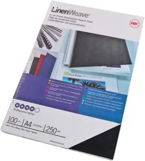 GBC Karton Linenweave A4 CE050010 schwarz, 250g 100 St&uuml;ck