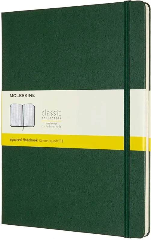 MOLESKINE Notizbuch XL HC 25x19cm 629124 kariert, myrtengr&uuml;n, 192 S.