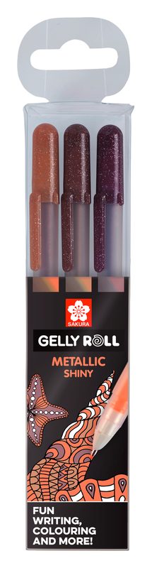 SAKURA Gelly Roll 0.5mm POXPGBMET3D Metallic Nature 3 St&uuml;ck