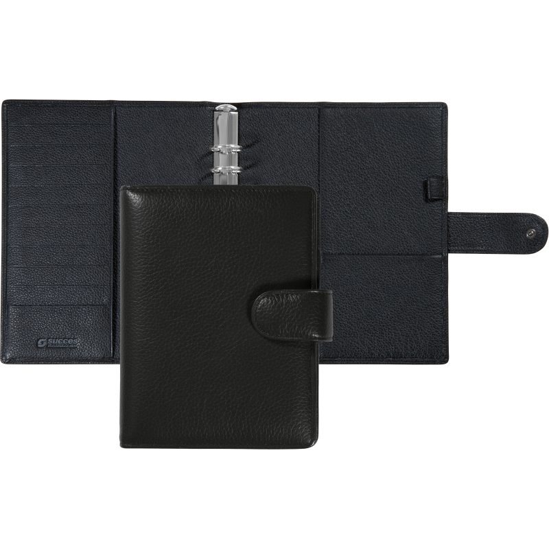 SUCCES Succes Ringbuch Cadiz A5 0847365.02 Rindleder schwarz/Lasche 25mm