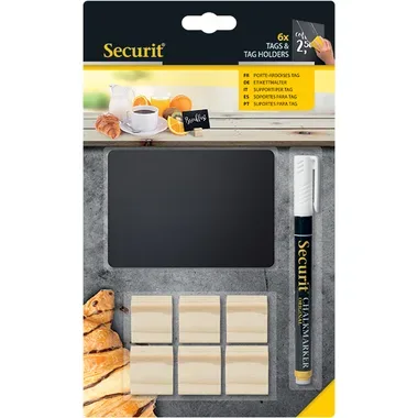 SECURIT - Kreidetafel, 24.5X15X2.7CM, Braun