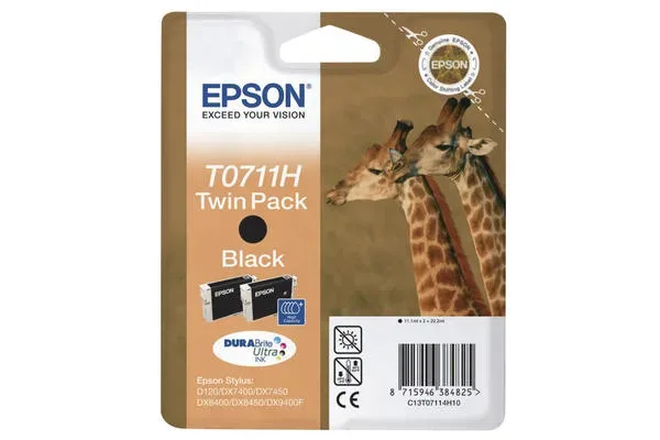 EPSON Tintenpatrone HY schwarz T071140H10 Stylus D120 2 St&uuml;ck
