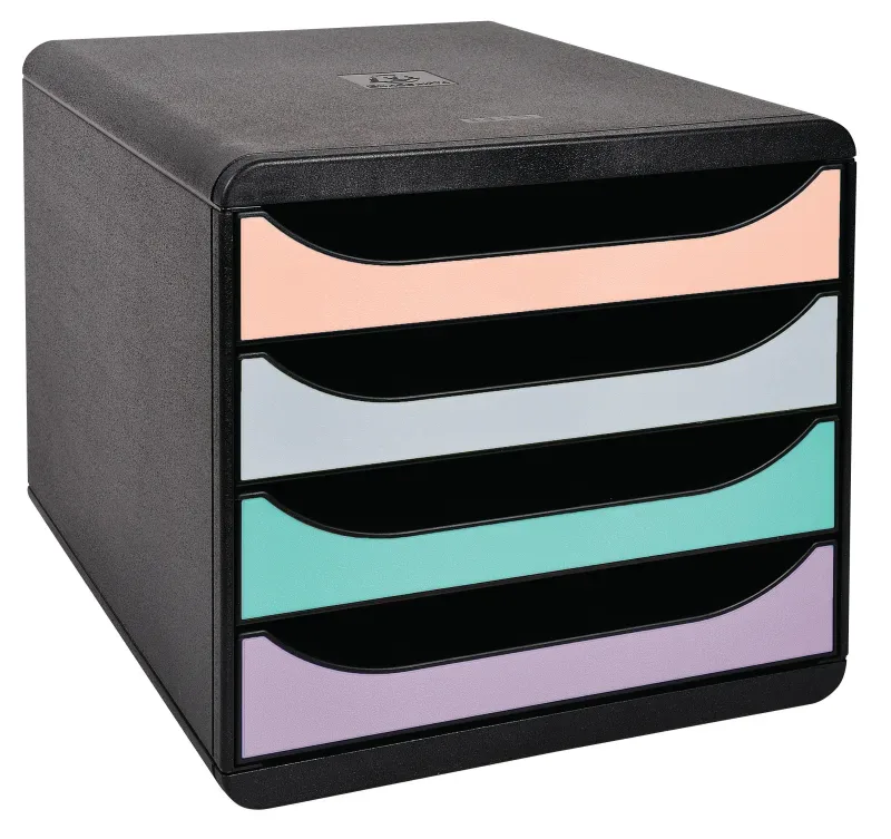 EXACOMPTA Schubladenbox Aquarel A4+ X3104296D Big Box, schwarz/glossy