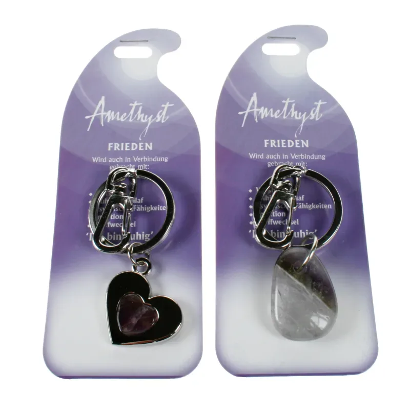 ROOST Schl&uuml;sselanh&auml;nger Frieden G236 Amethyst 2 Motive ass.