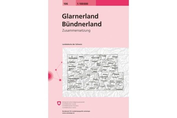 SWISSTOPO Landkarte Glarner/B&uuml;ndnerland 106 1:100'000