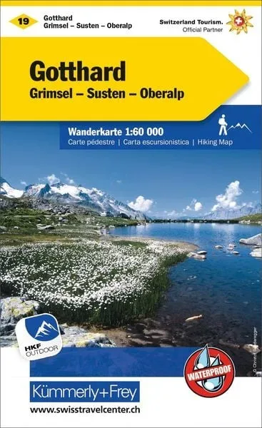 K&Uuml;MMERLY+FREY Wanderkarte 325902219 Gotthard 1:60'000