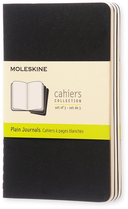 Moleskine Cahier A6, blanko, schwarz, 3er-Set
