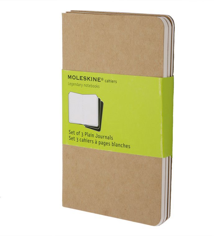 Moleskine Cahier A6, blanko, Kraft/Natur, 3er-Set