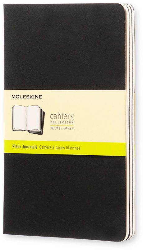 Moleskine Cahier A5, blanko, schwarz, 3er-Set