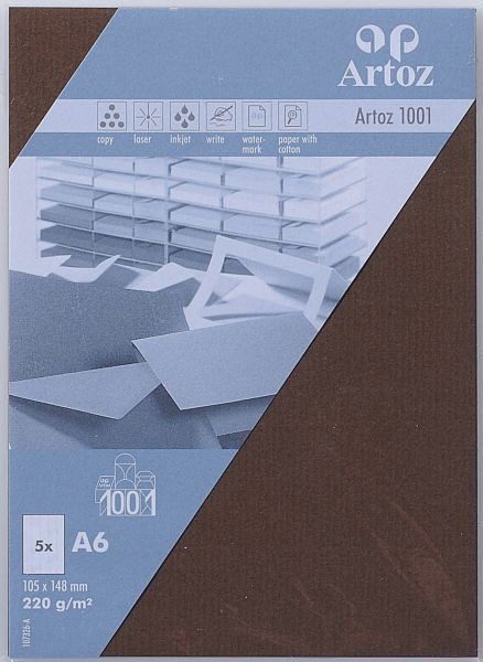 ARTOZ Karten 1001 A6 107326146 220g. braun 5 Blatt