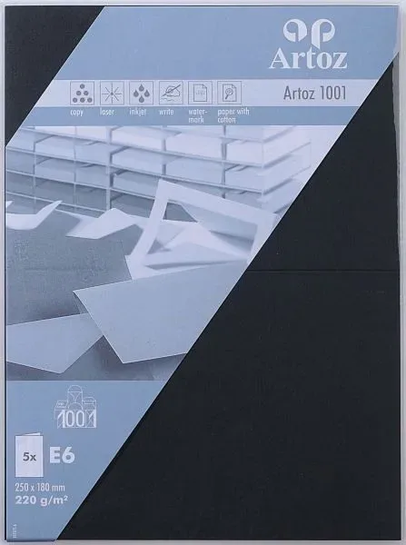 ARTOZ Karten 1001 E6 107372262 220g. schwarz 5 Blatt