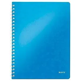 LEITZ Spiralbuch WOW PP A4 46380036 blau, 5mm kariert 80 Blatt