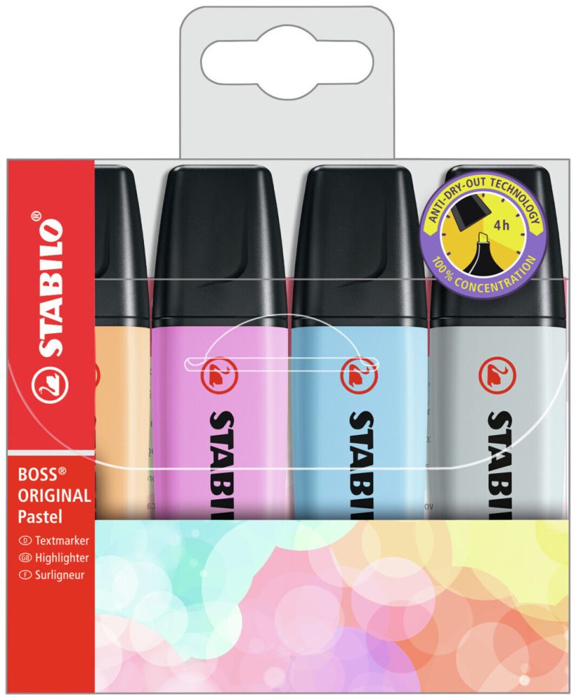 STABILO BOSS Pastell 2-5mm 70/4-4 4 St&uuml;ck