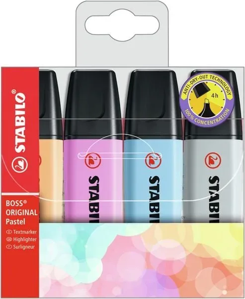 STABILO BOSS Pastell 2-5mm 70/4-4 4 St&uuml;ck