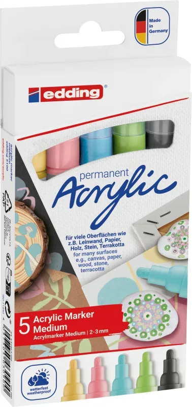 EDDING Acrylmarker 5100 2-3mm 5100-E5-099 pastell, ass. 5 St&uuml;ck