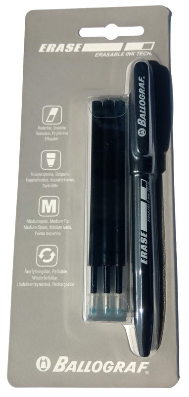 BALLOGRAF Erase Pen 0.7mm 20227 blau, mit Ersatzminen