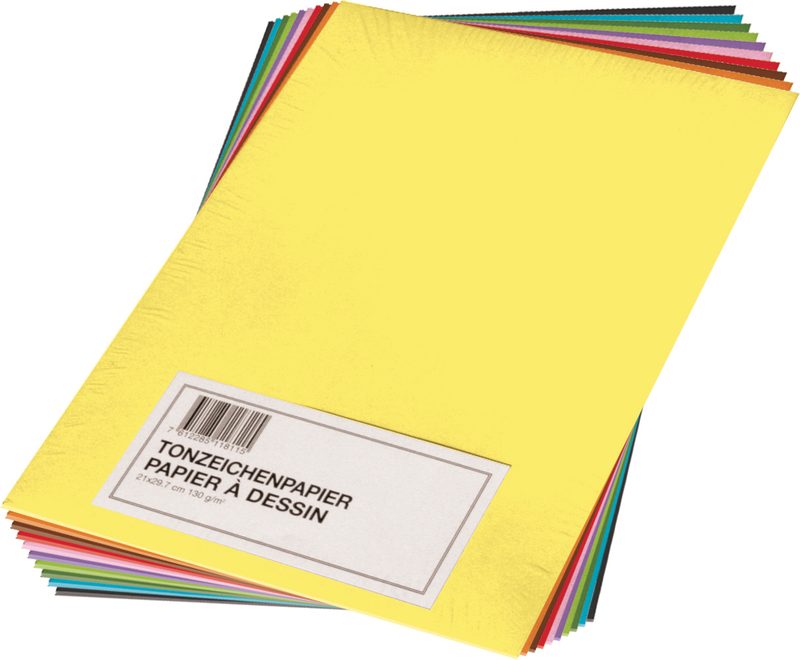 PAPYRUS Tonzeichenpapier A4 88299999 130g. farbig ass. 100 Blatt