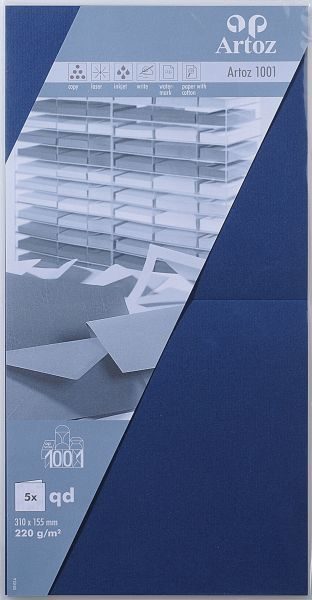 ARTOZ Karten 1001 310x155mm 107452264 220g, classic blau 5 Blatt