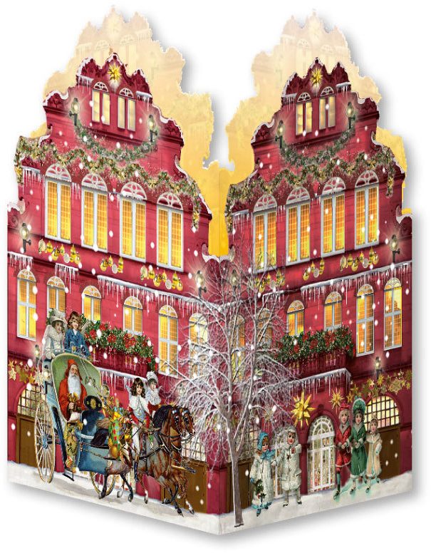 COPPENRATH Adventskalender 16.5x11.5cm 71022 Nostalgische Weihnachtsh&auml;user