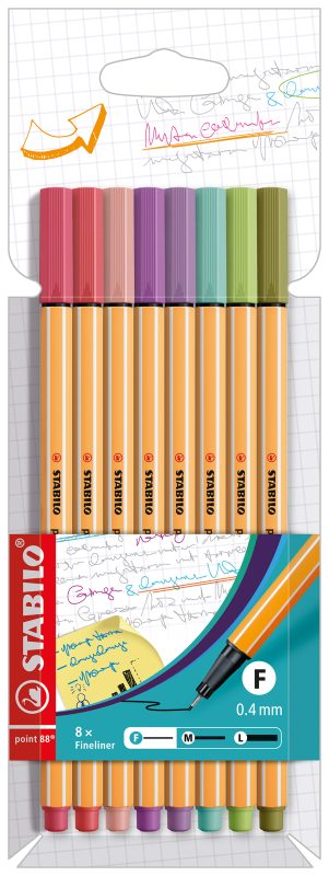 STABILO Fineliner Point 88 0.4mm 88/8-04 ass. 8 St&uuml;ck