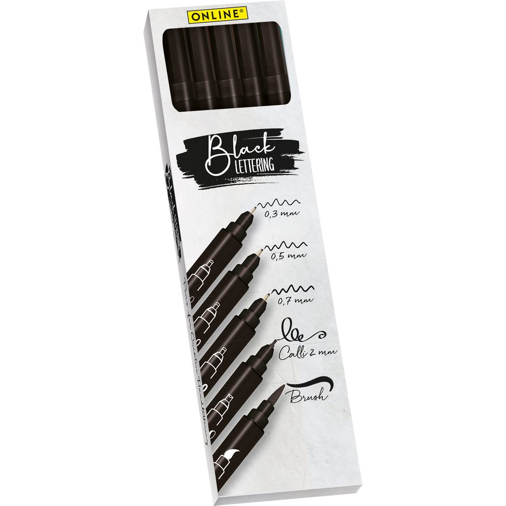 ONLINE Black Lettering Set 19114 5 St&uuml;ck
