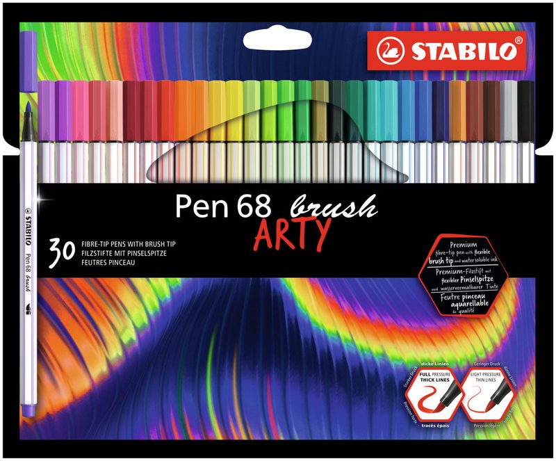 STABILO Fasermaler Pen 68 Brush 568/30-21-20 30 St&uuml;ck ass.
