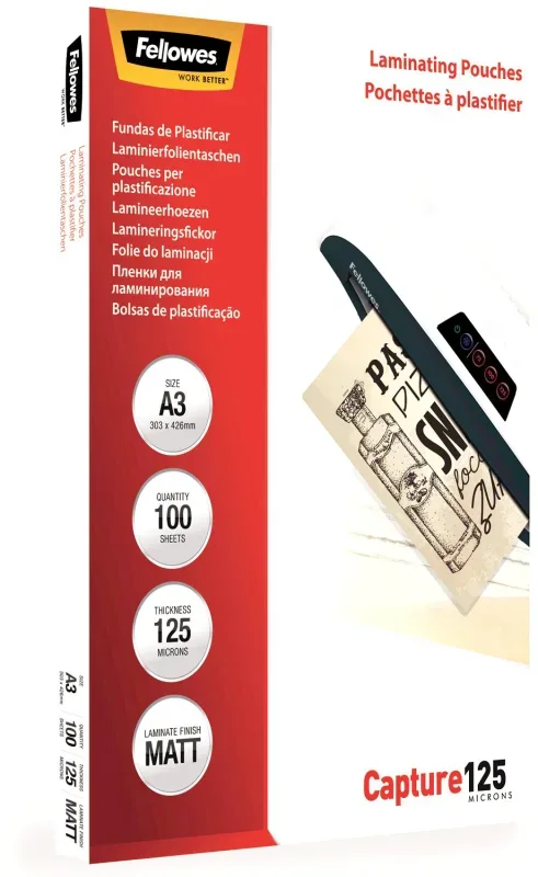 FELLOWES Laminierfolien Capture125g A3 5328601 matt 100 St&uuml;ck