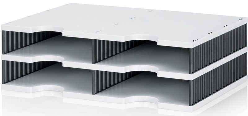 STYRO Abglagesystem Styrodoc 268-0202.98 Duo 4 F&auml;cher schwarz/grau