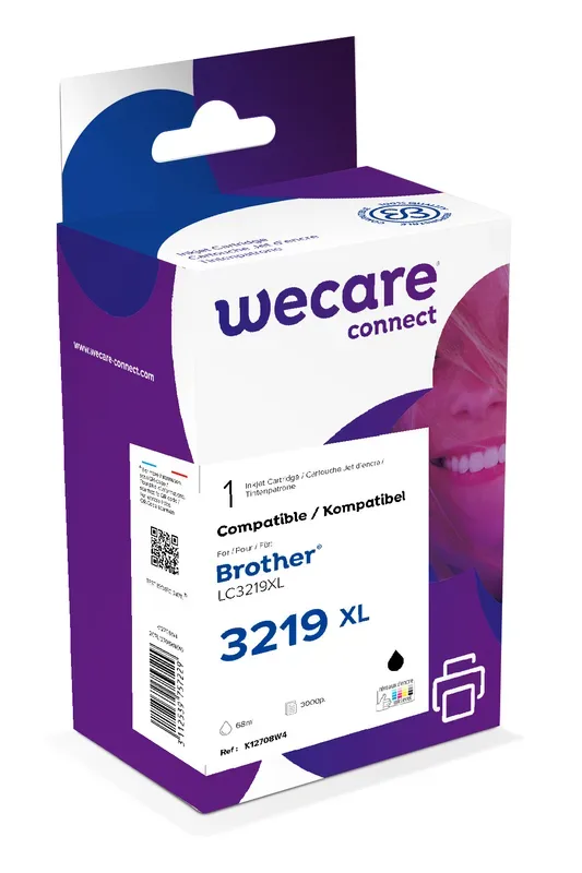 WECARE Tinte new built XL schwarz LC-3219KWE zu Brother MFC-J6530 12/3x6ml