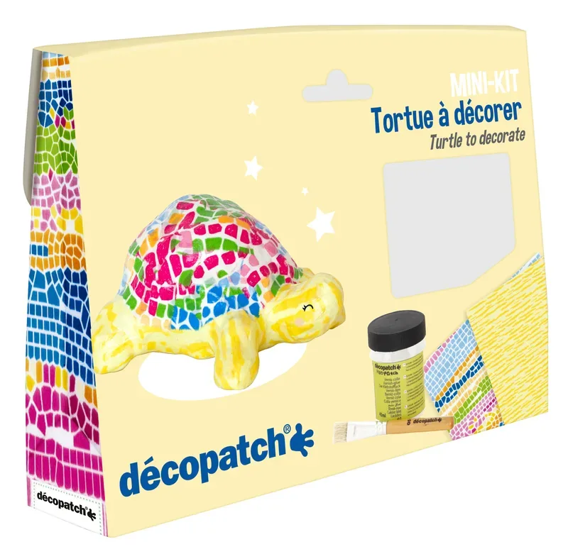 DECOPATCH Bastelset Schildkr&ouml;te KIT036C Bogen, Tier, Pinsel, Lack