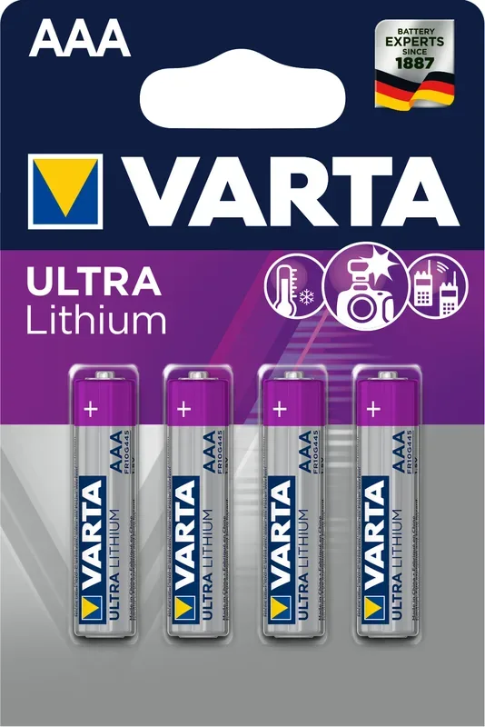 VARTA Lithium 6103301404 AAA/LR03, 4 St&uuml;ck