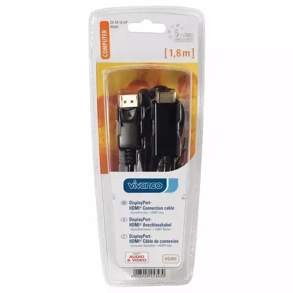 VIVANCO DisplayPort 45343 HDMIconnection,1,8