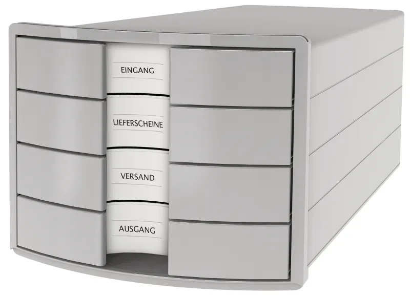 HAN Schubladenbox IMPULS A4/C4 1012-11 grau, 4 geschl. Schubladen