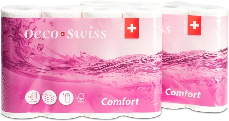 OECO SWISS K&uuml;chenpapier Comfort 3188510 3-lagig, 4 Rollen, 26x23 cm