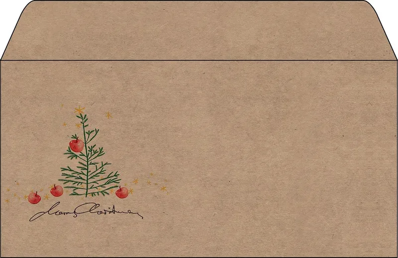 SIGEL Weihnachts-Umschlag 11x22cm DU255 X-Mas with apples Kraftpapier