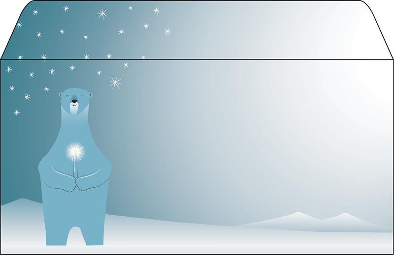 SIGEL Weihnachts-Umschlag 11x22cm DU259 Polar bear with candle