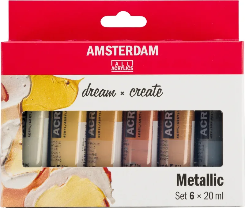 AMSTERDAM Standard Series Acryl Set 17820501 Metallic 6X20ml