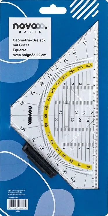 NOVOOO Geodreieck 22cm E-110134 MTH mit Griff