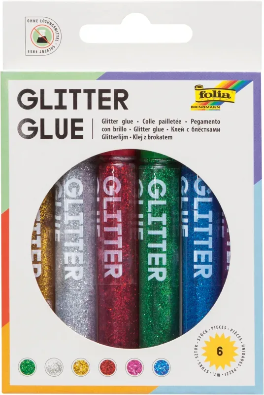 FOLIA Glitter-Glue 570 6 St&uuml;ck