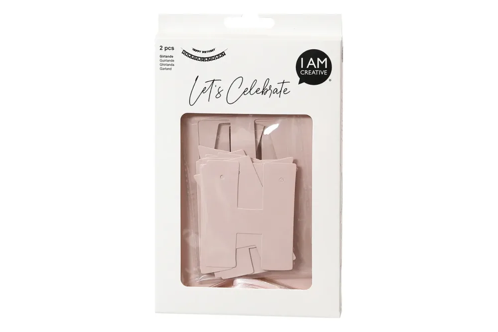 I AM CREATIVE Girlande, Birthday,rosa,230cm 6010.964 2 St&uuml;ck