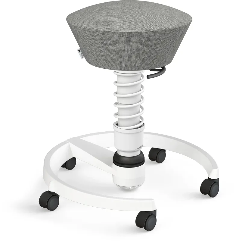 AERIS Sitzhocker Swopper 102HBSTWHWHC grau/weiss mit Rollen
