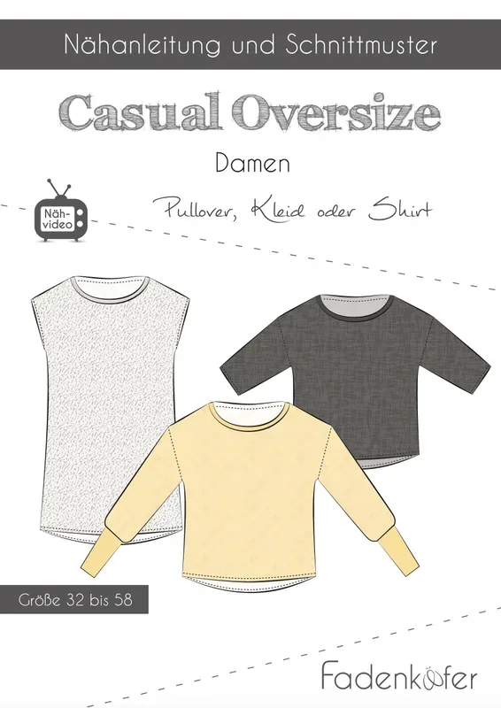 Fadenk&auml;fer Schnittmuster Oversize Pullover