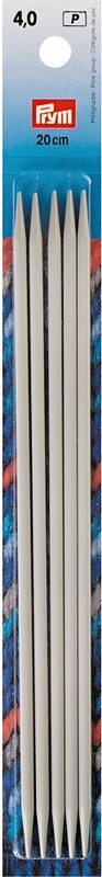Prym Strumpfstricknadeln, grau 4 mm x 20 cm, Karte 5 St&uuml;ck