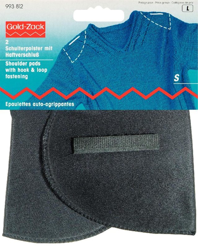 Prym Schulterpolster, Halbmond, schwarz Klettverschluss, Gr&ouml;sse S, Karte 1 Paar