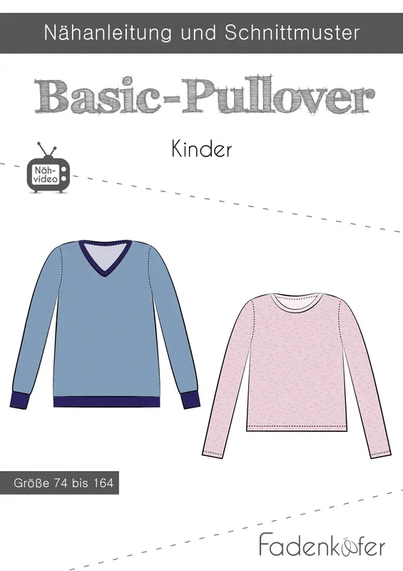 Fadenk&auml;fer Schnittmuster Basic-Pullover Kinder