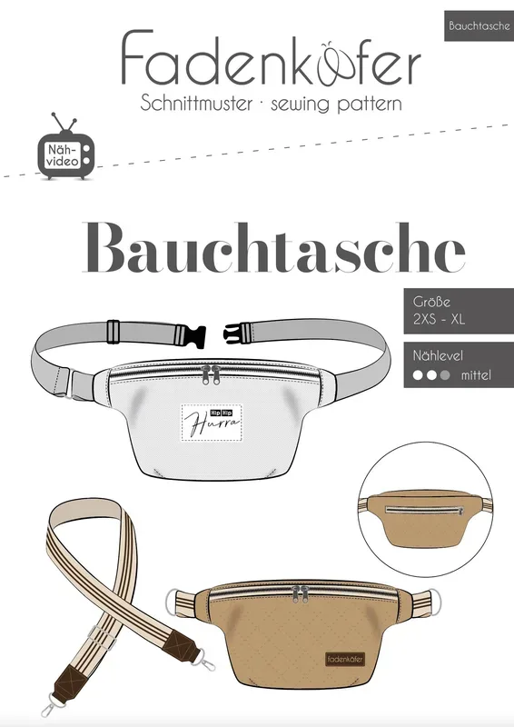 Fadenk&auml;fer Schnittmuster Bauchtasche