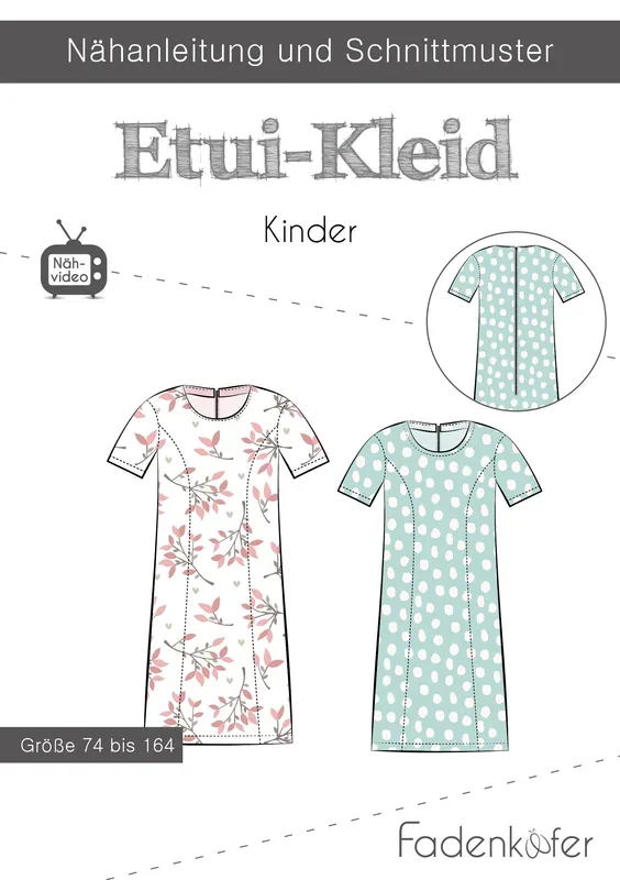Fadenk&auml;fer Schnittmuster Etui-Kleid Kinder