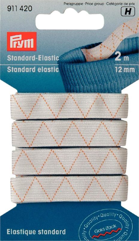 Prym Standard-Elastic, weiss 12 mm, Karte 2 m