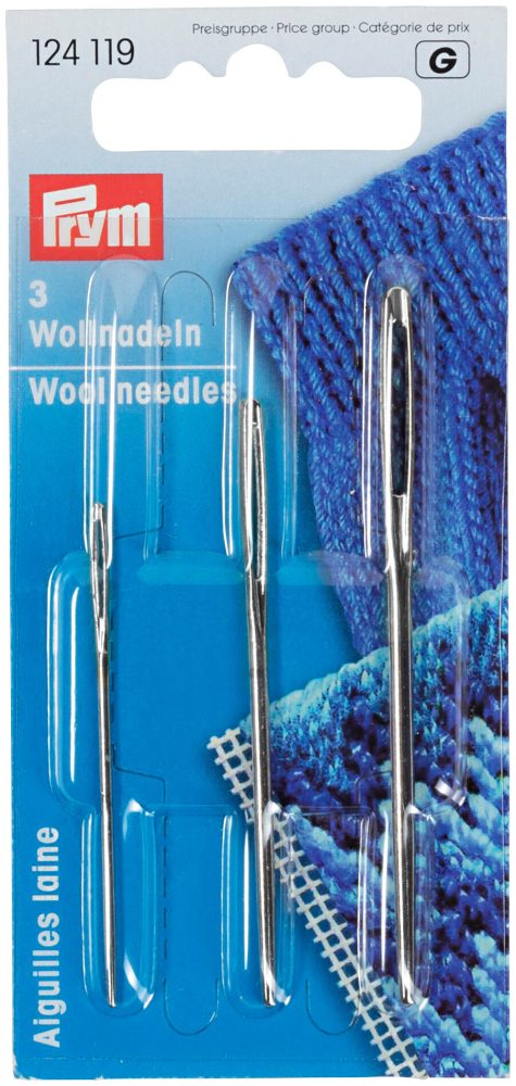 Prym Woll-Nadel ohne Spitze Nr. 1 + 3, Karte 3 St&uuml;ck